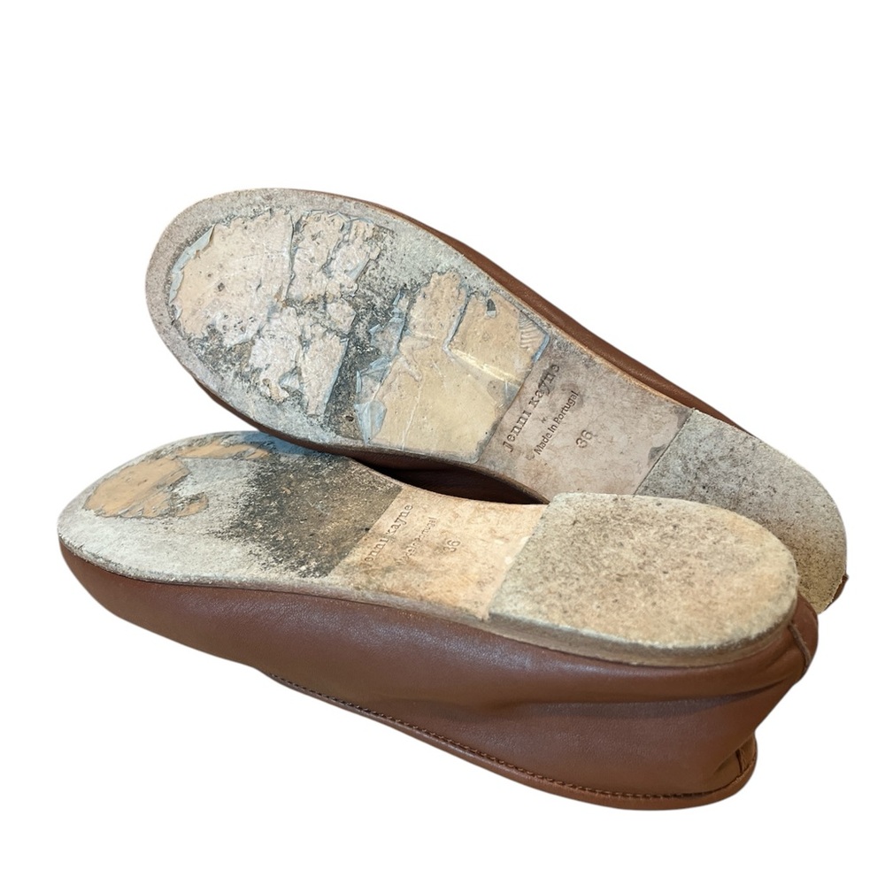 Jenni Kayne Charlotte Ballet Leather Flats in saddle size 6 - Picture 6 of 10